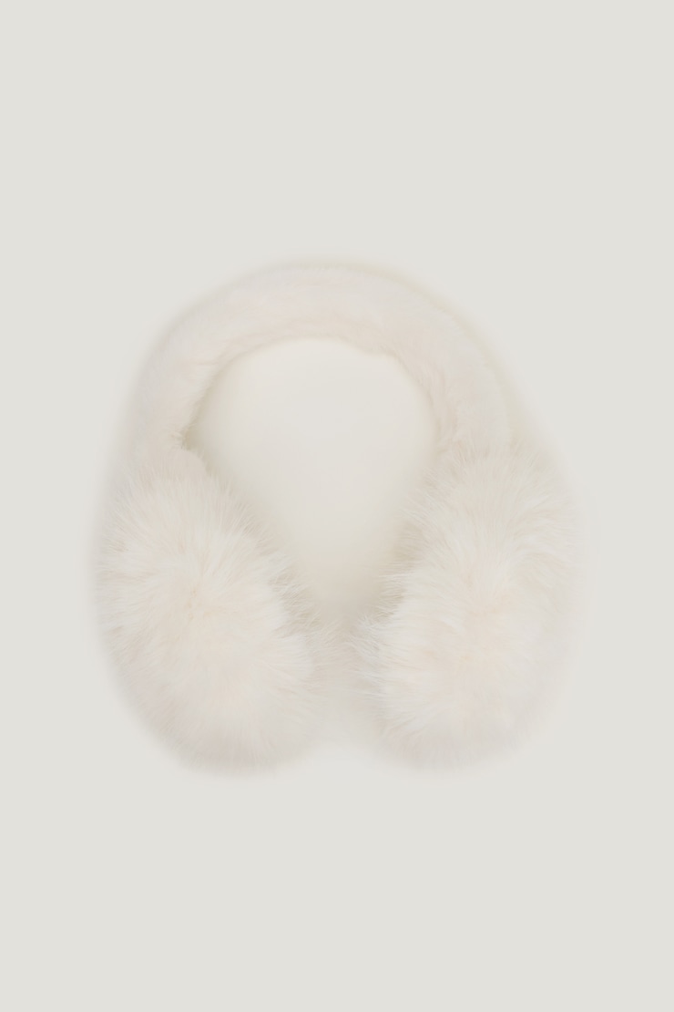 Allover Faux Fur Earmuffs Beige | Dynamite