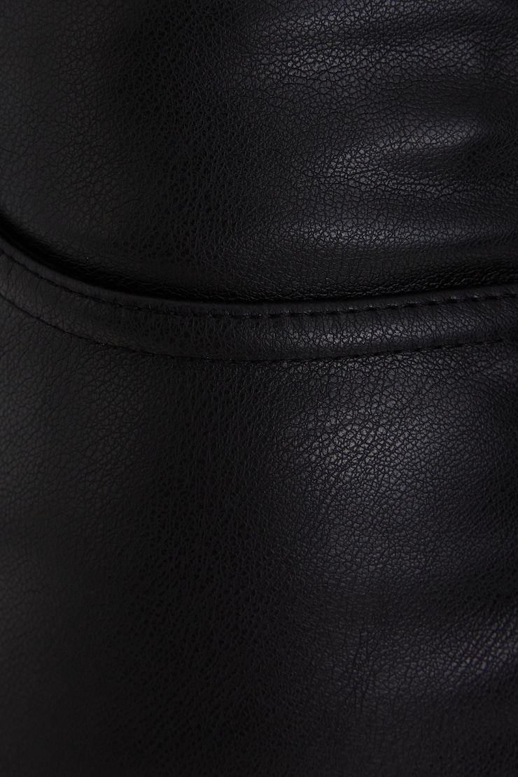 Faux Leather Straight Pant, Jet Black, large