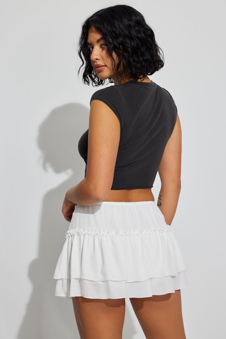Tiered Mini Skort, Snow White , large