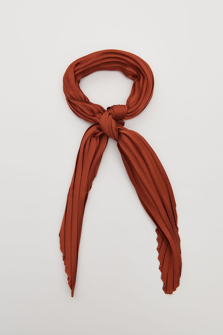 Pleated Scarf Burnt Orange large