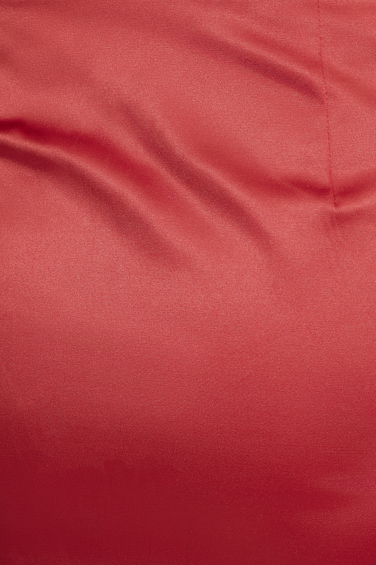 Bow Satin Mini Skirt Chili Pepper large