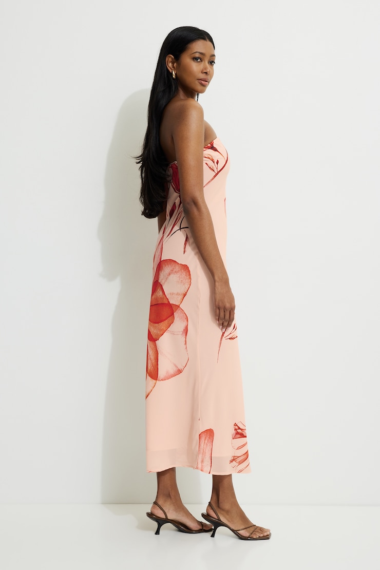 Leah Maxi Tube Dress Rosy Petals large