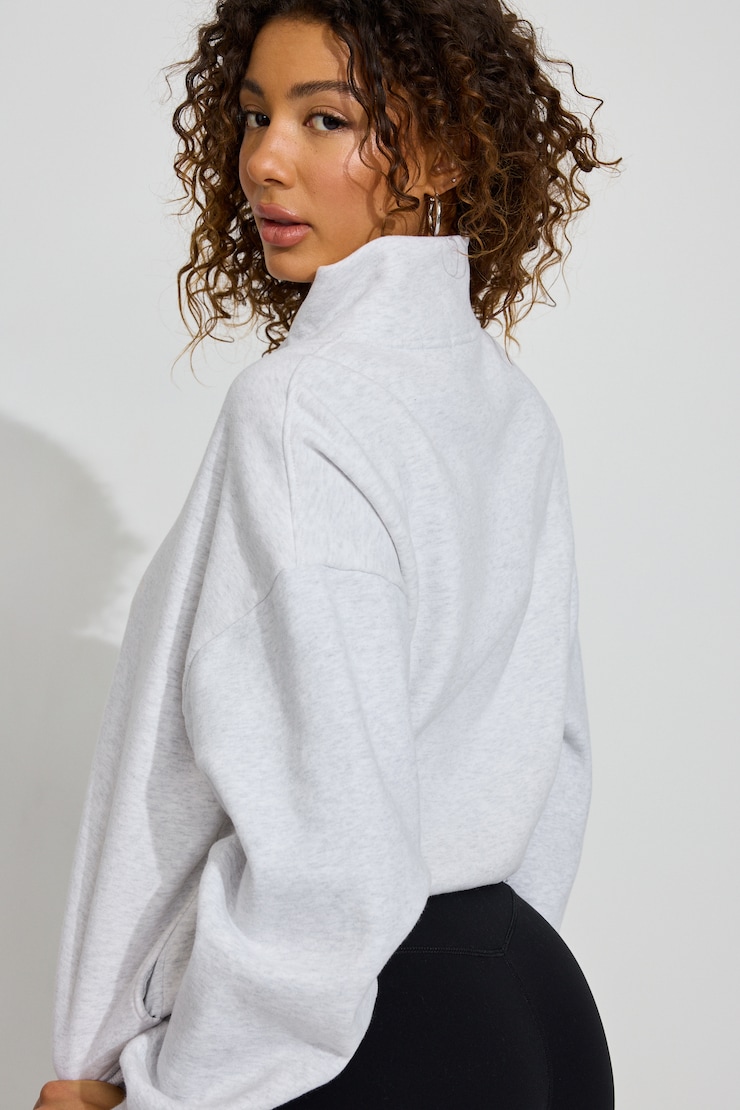 UltraFleece Half Zip Sweatshirt, Spring Grey Mix, large
