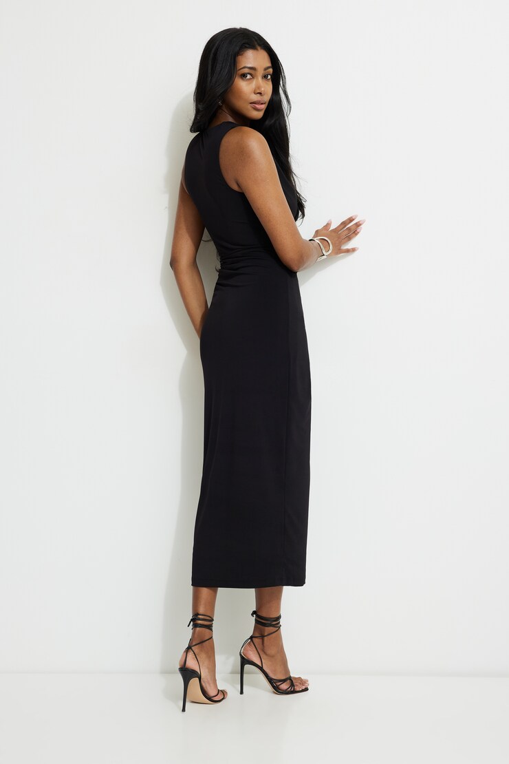Draped Sculpt Maxi Dress Jet Black large