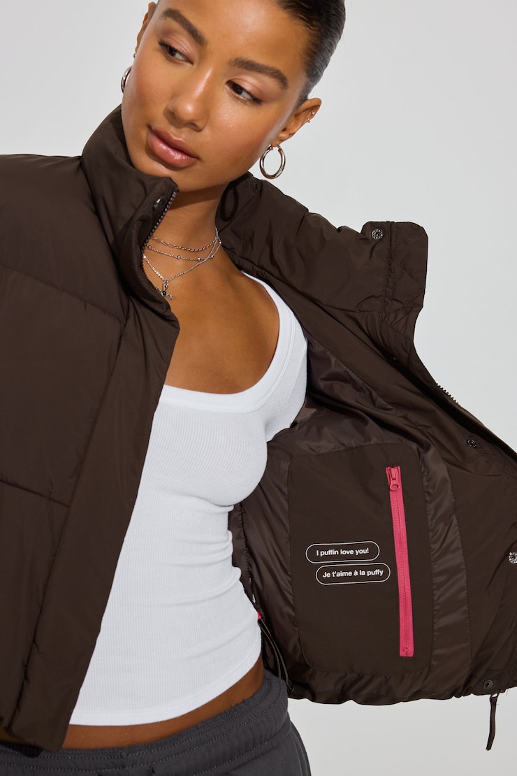 Mini Puff Jacket, Armadillo Brown, large