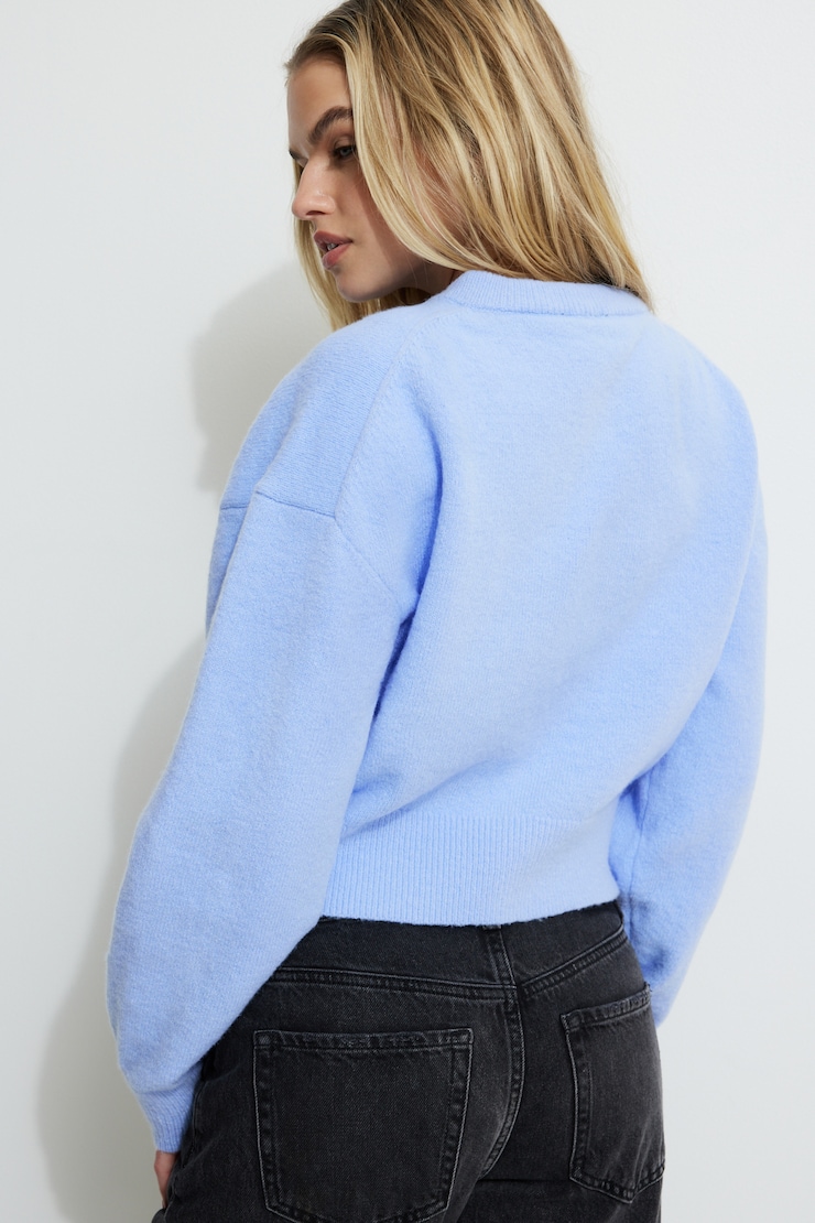 Heavenlyarn™ Catherine Crewneck Cardigan Blue Monday large