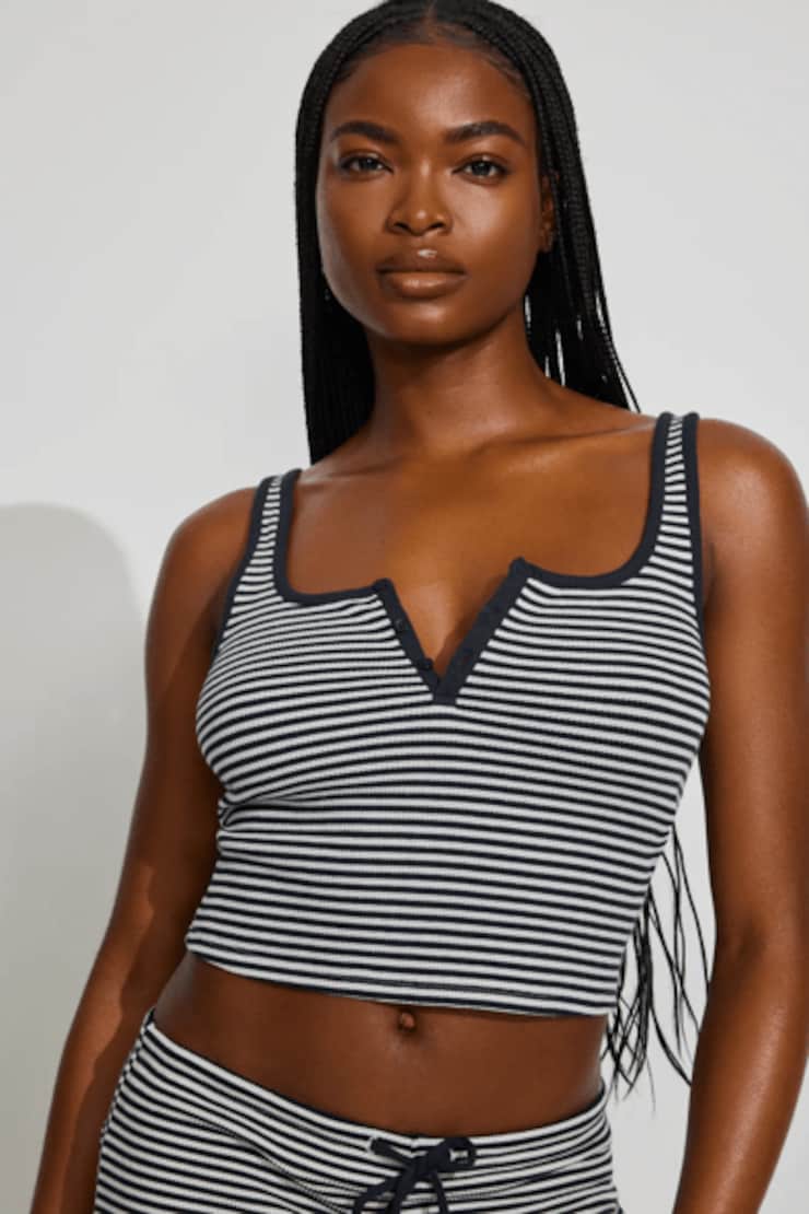 Waffle Henley Tank Top