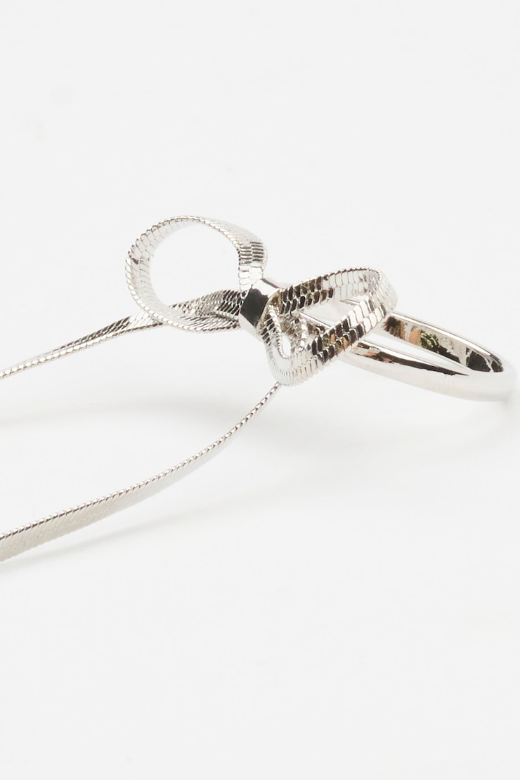 Snake Chain Ring, Silver, large