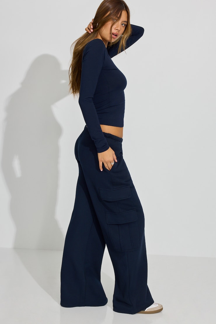 UltraFleece Baggy Cargo Sweatpants, Mariana Blue, large