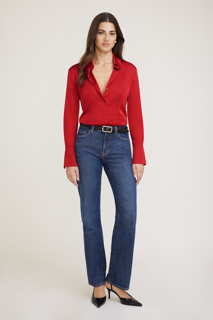 Chemise ajustée en satin Eva