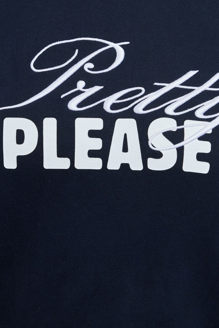 UltraFleece Crewneck Sweatshirt, Mariana Blue  with "Pretty Pls" Art, large