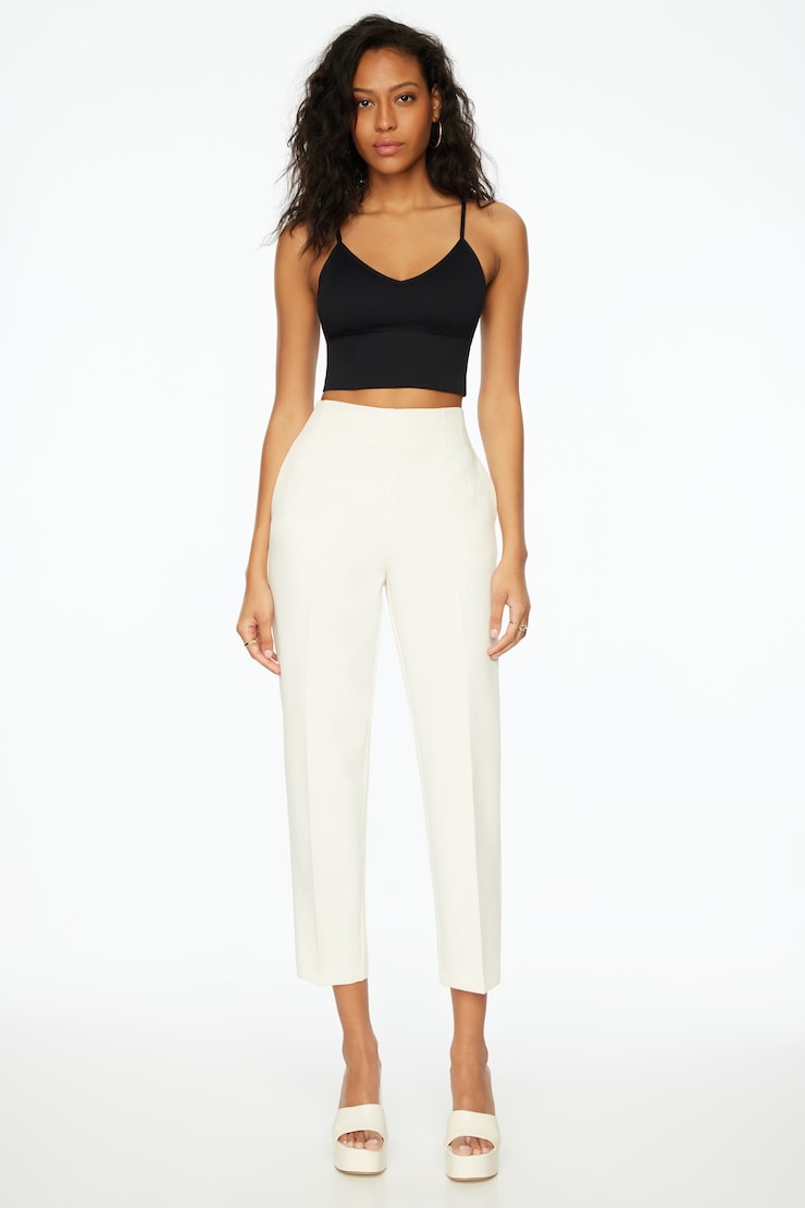 Kendall Side Zip Slim Pants  Sea Salt Beige large