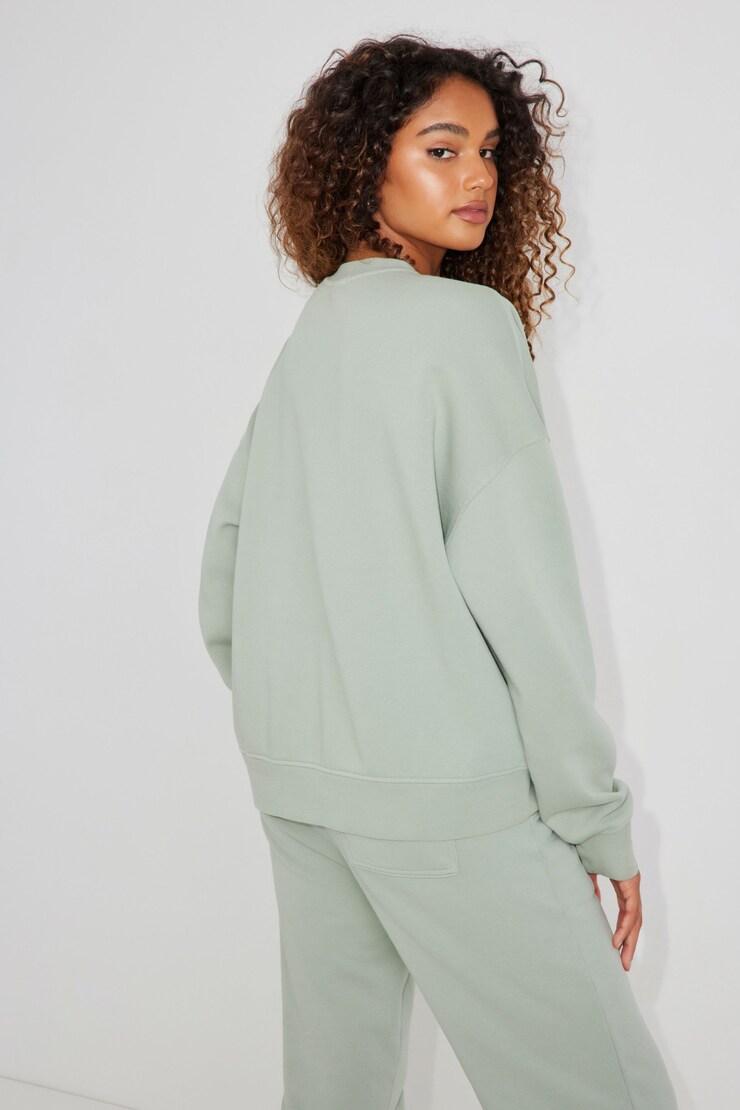 Elevated Crewneck Pocket Sweatshirt, Macaroon Mint Green, large