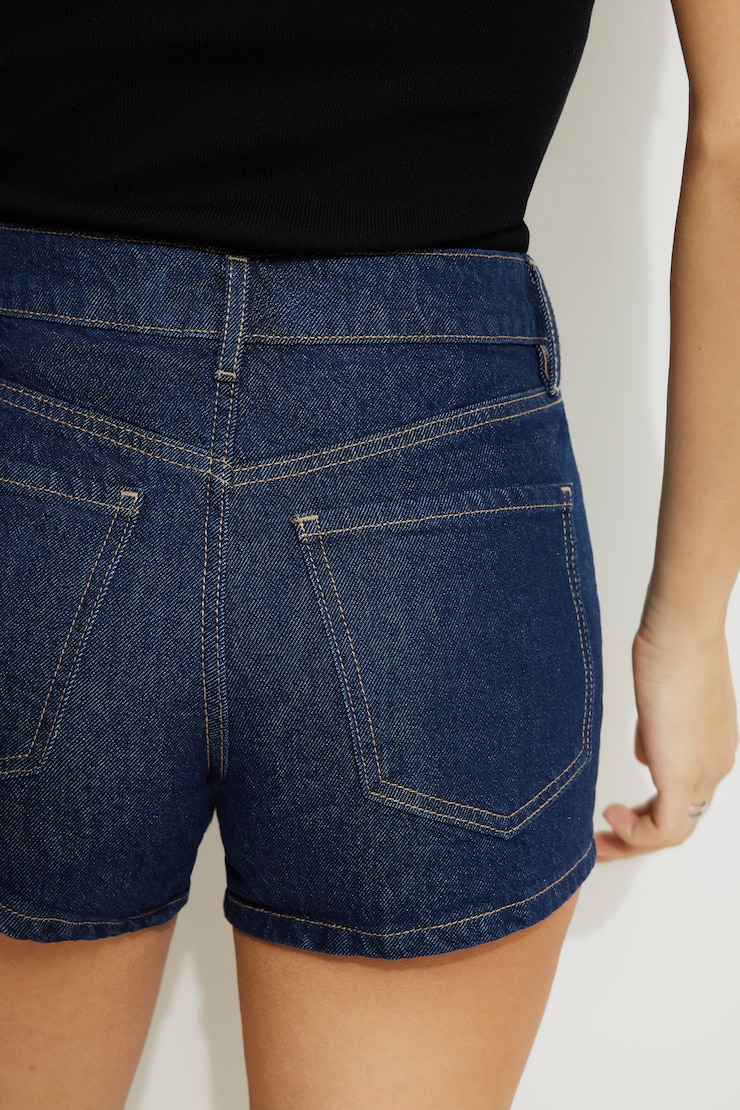 Claudia High Rise Mom Denim Shorts Dark Indigo / Pagosa large