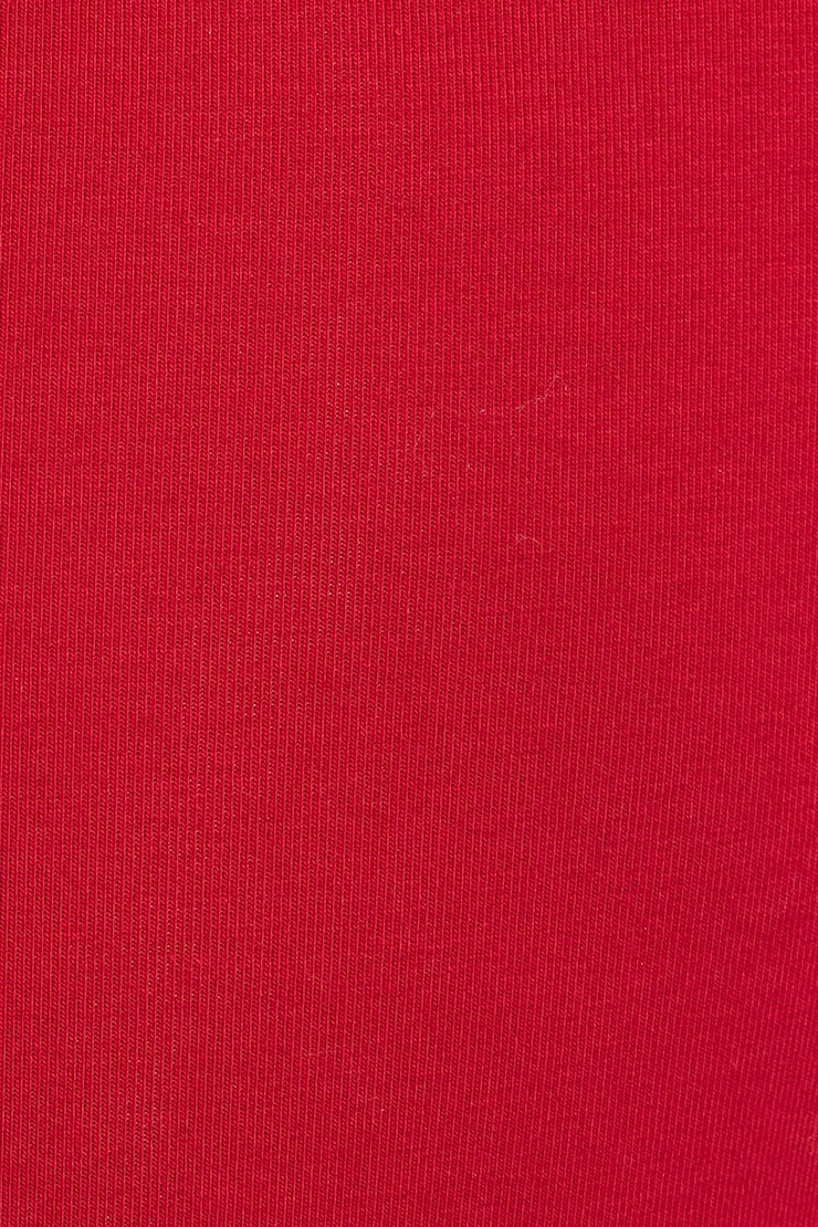 Portia Square Neckline T Shirt, Chili Pepper Red, large
