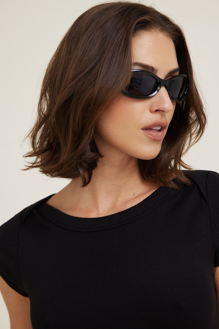 LE SPECS | Lunettes de soleil enveloppantes « Nightcrawler » Noir / Fumée large