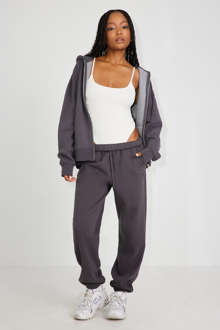 Elevated Bubble Zip Up Hoodie, Forged Iron Grey, large