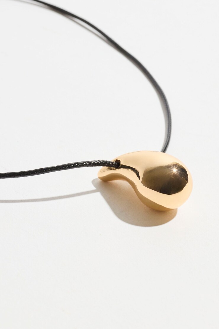 Drop Pendant Cord Necklace Gold large