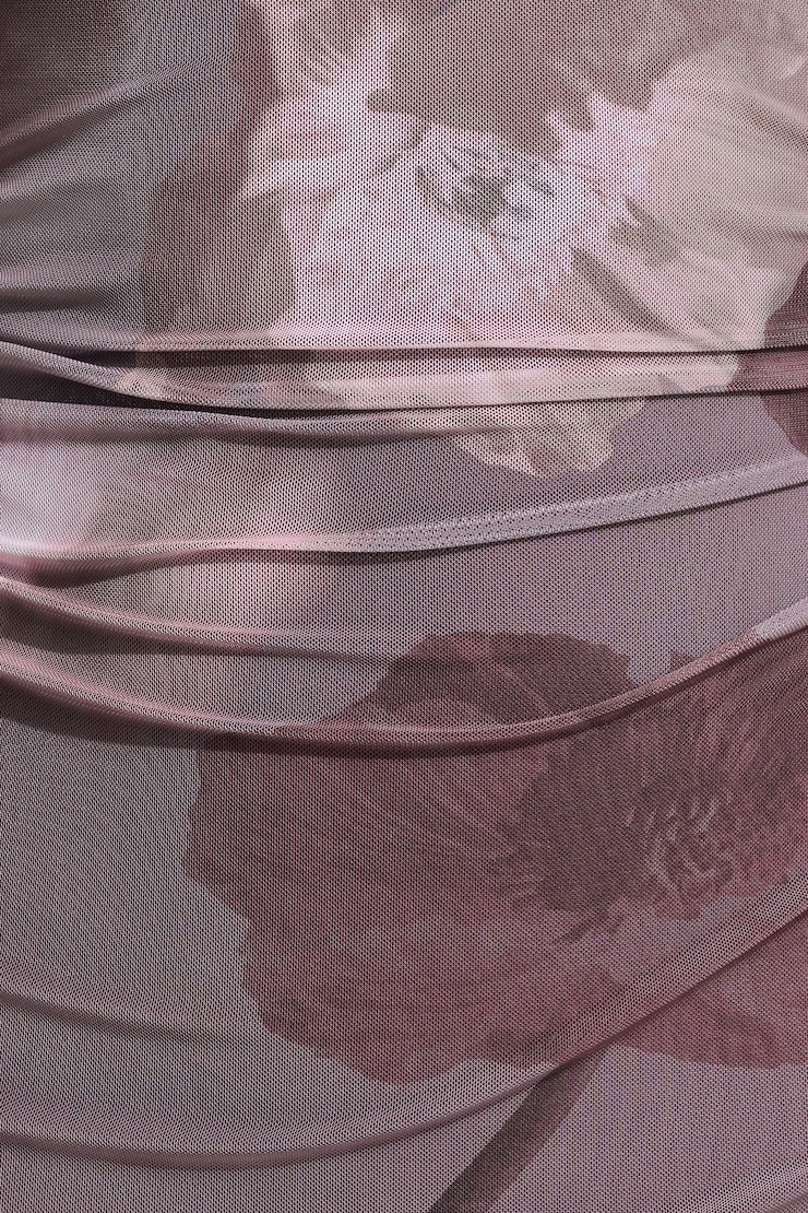 Serene Shirred Maxi Dress Mauve Garden large