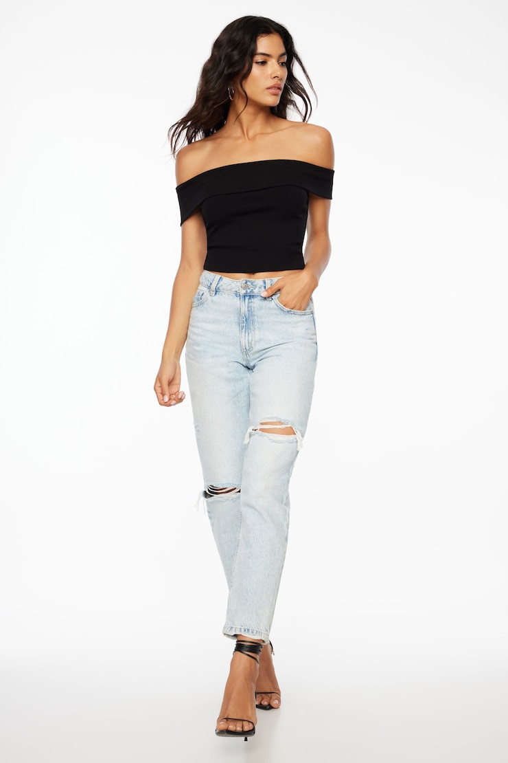 Claudia Distressed Mom Jeans
