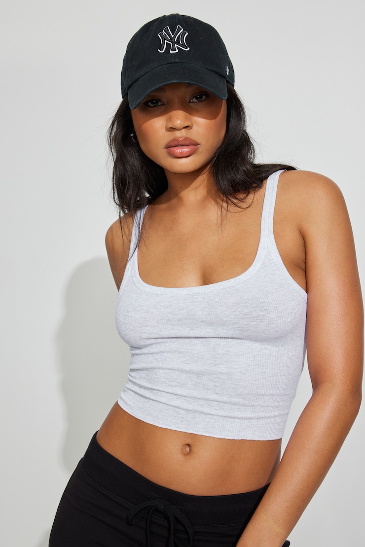 Ribbed Tank Top, Spring Grey Mix, large