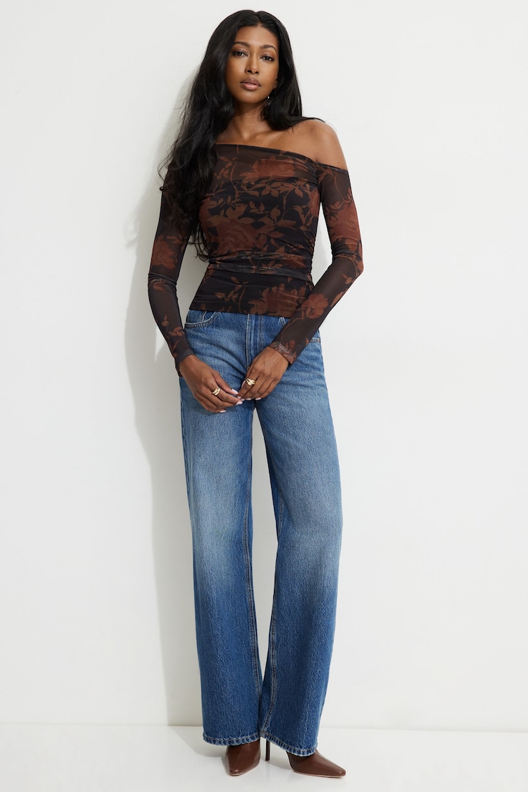 Kat Single Shoulder Mesh Top