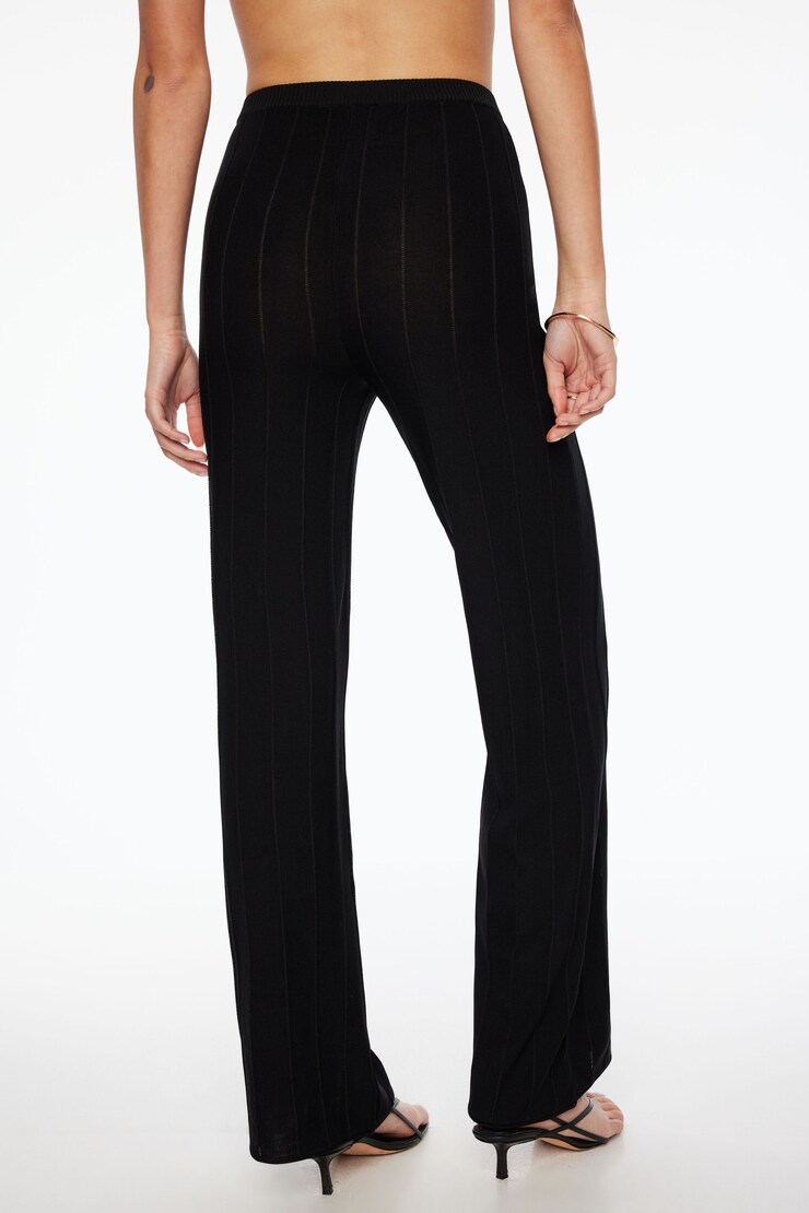 Pointelle Wide Leg Pants Jet Black  large