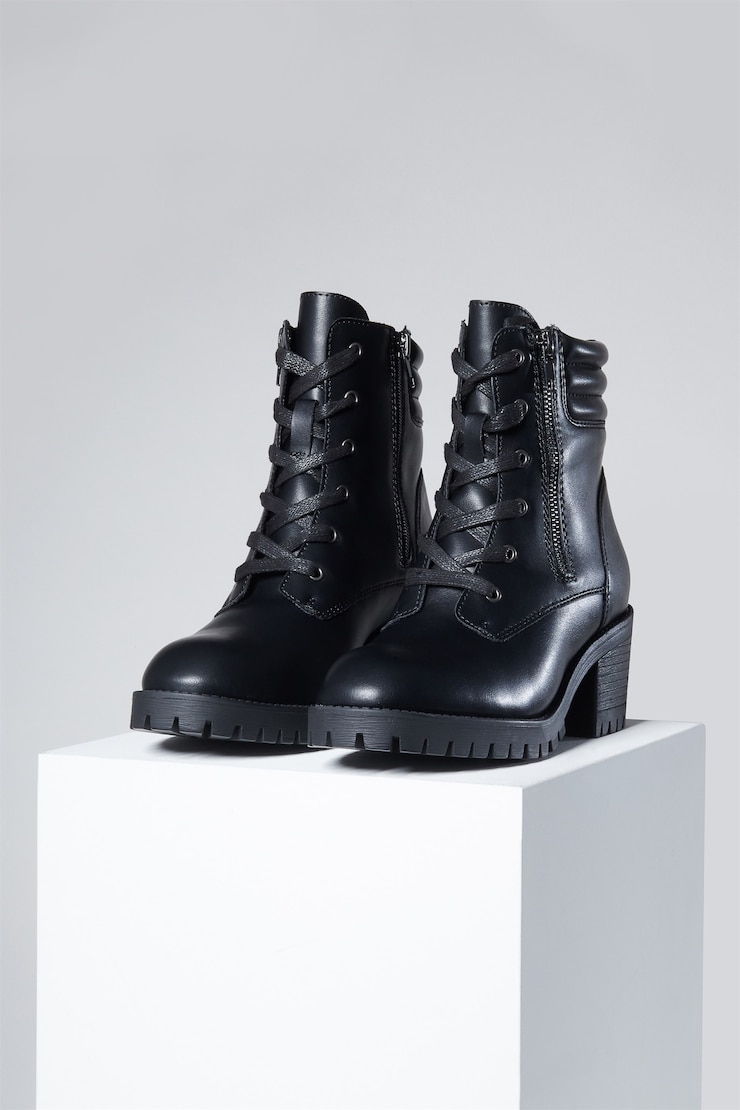 STEVE MADDEN Hush Combat Boots, Jet Black , large