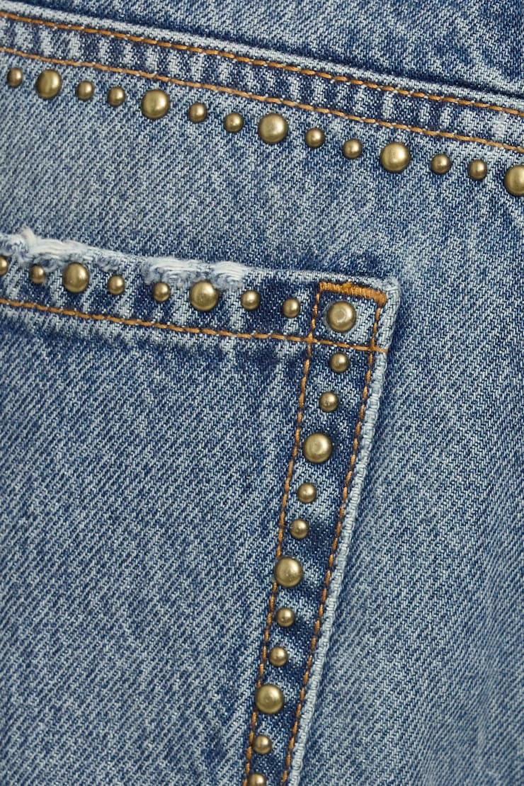 Studded Slouchy Jeans Blue | Garage