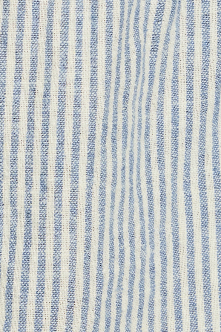 Linen Tie Back Halter Top, English Manor Blue Stripes, large