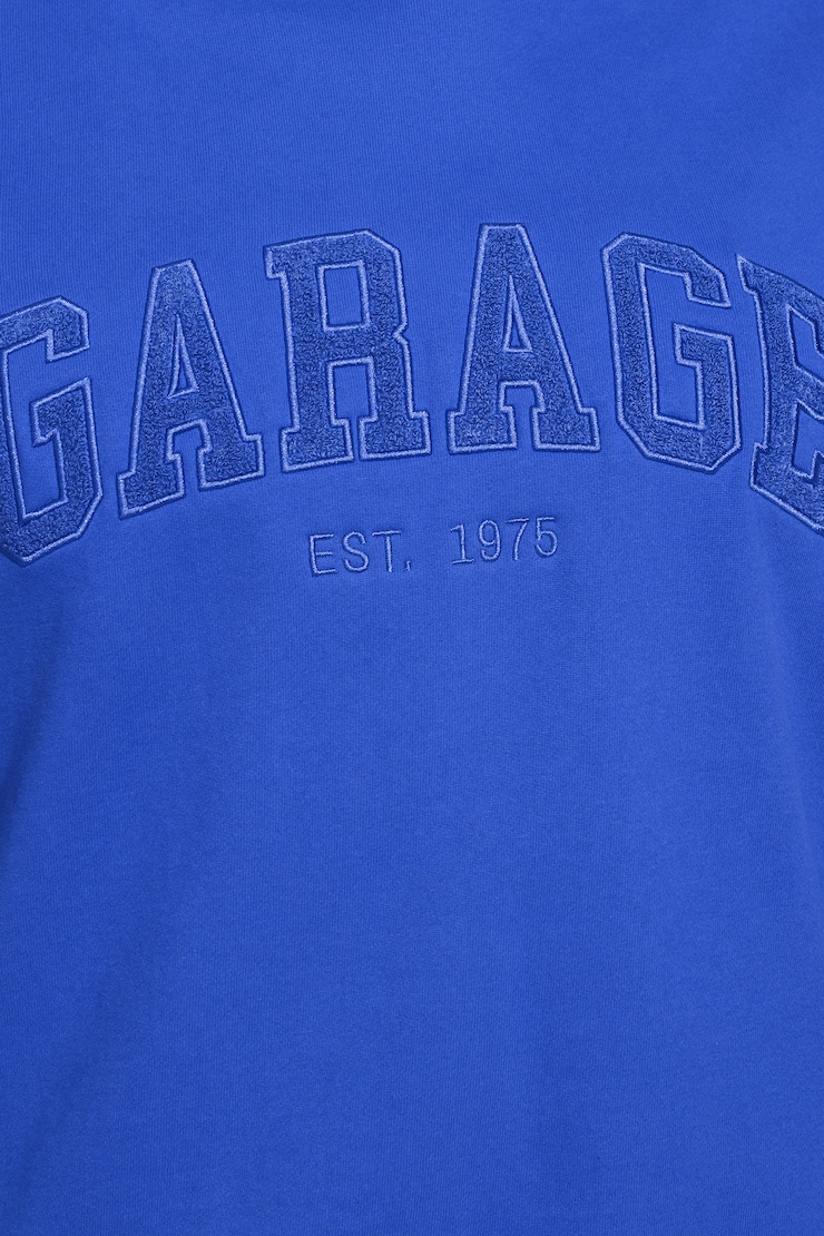 UltraFleece Hoodie, Electric Blue with "Garage" Logo, large
