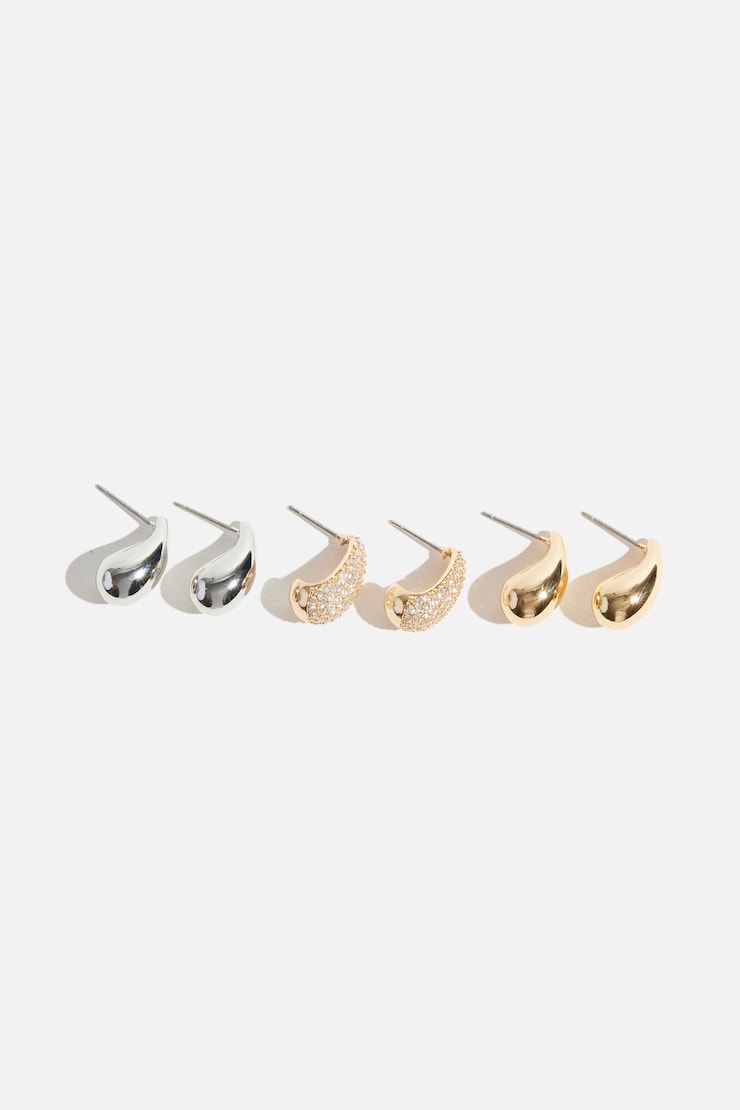 3-Pack Mini Drop Earrings Gold/Silver large