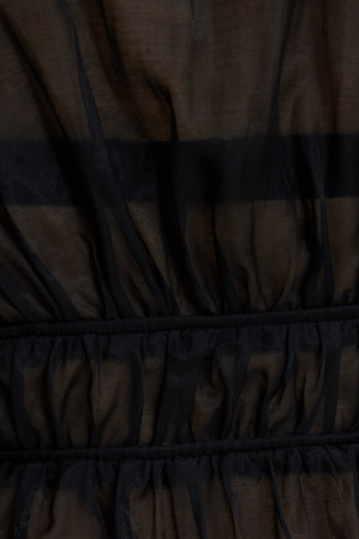 Organza Flyaway Blouse Jet Black large