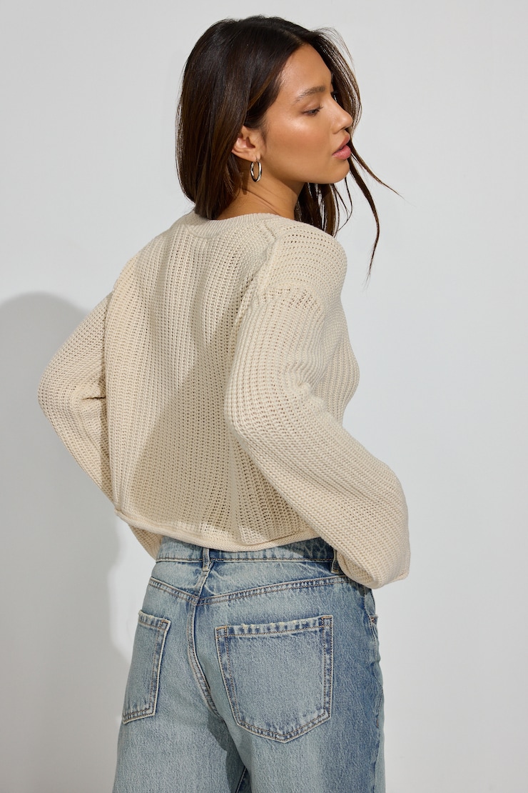 Boxy Sweater, Sea Salt Off-White, large