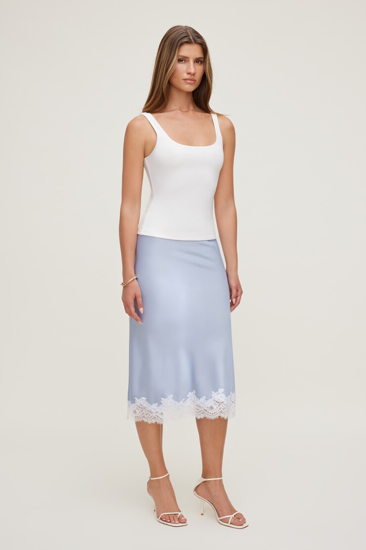 Scoop Neck Tank Top Calming White large