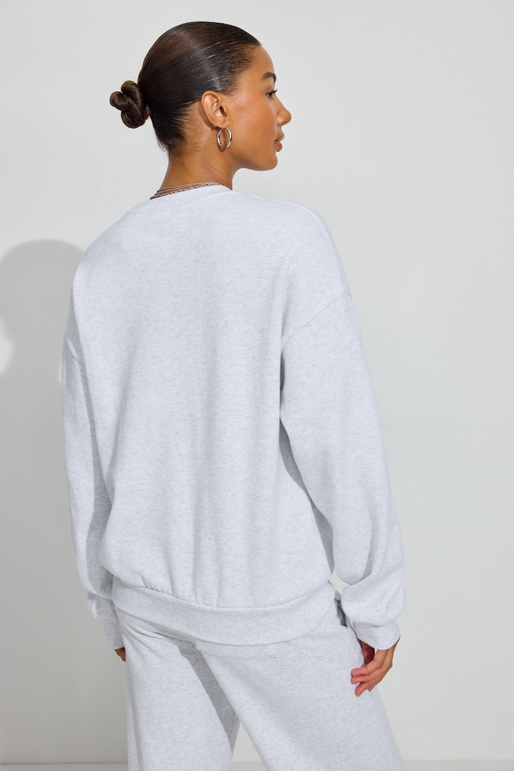 UltraFleece Crewneck Sweatshirt, Spring Grey Mix with "Social Club" Art, large