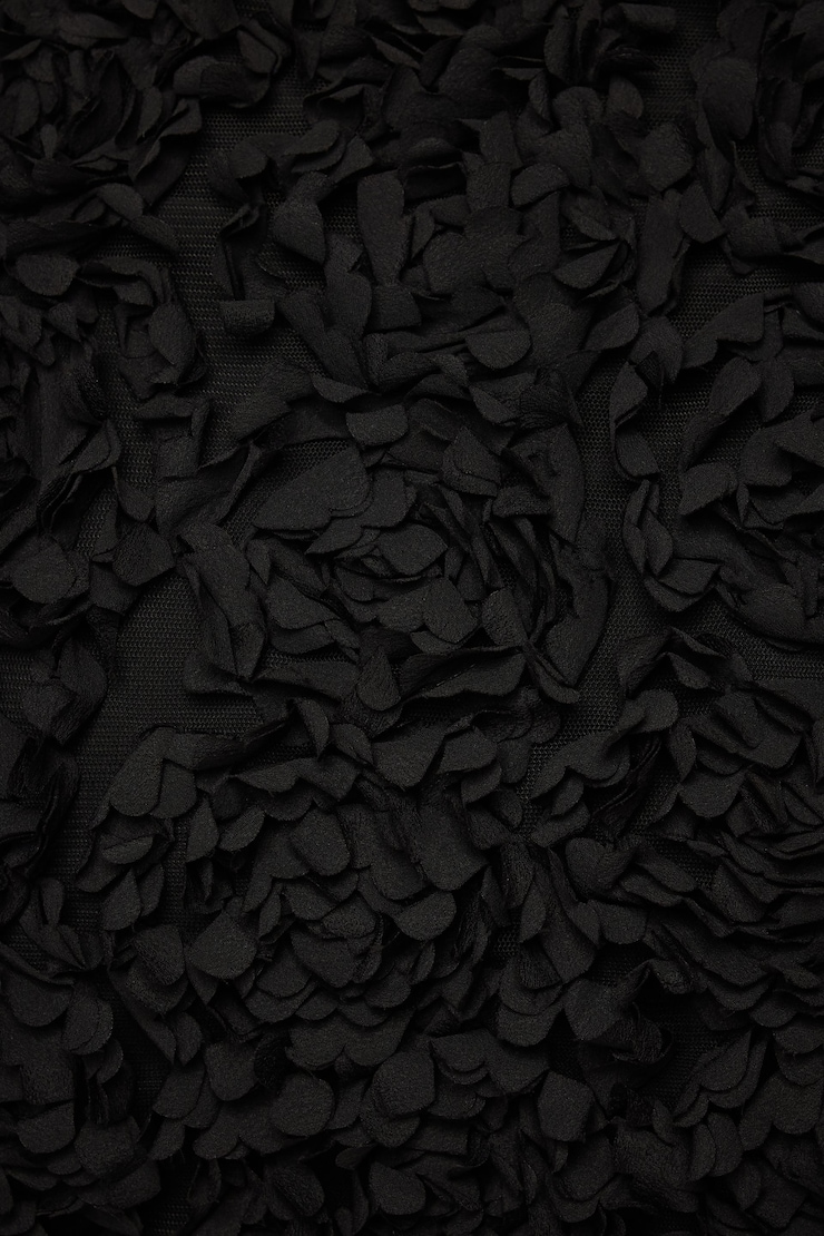 Flower Appliqué Bodycon Mini Skirt Jet Black large
