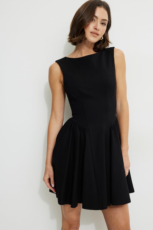 slim fit dress slacks Kiara Keyhole Open Back Mini Dress main image 0