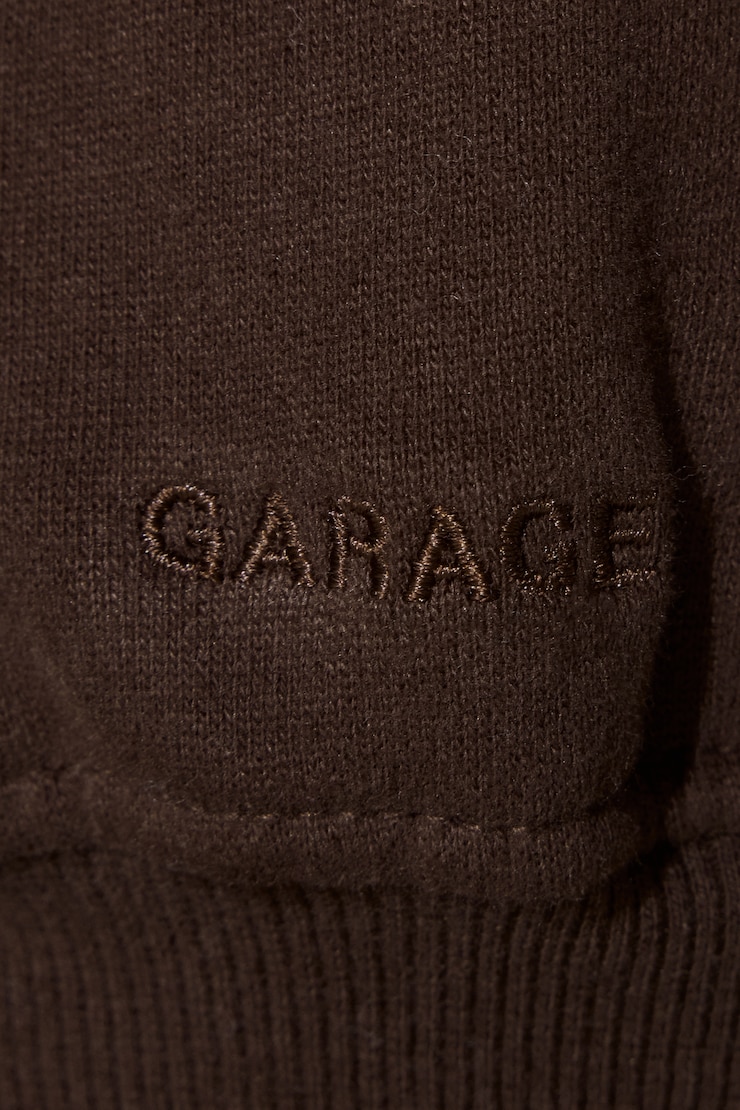 UltraFleece Hoodie, Armadillo Brown with chenille "GARAGE" Logo, large