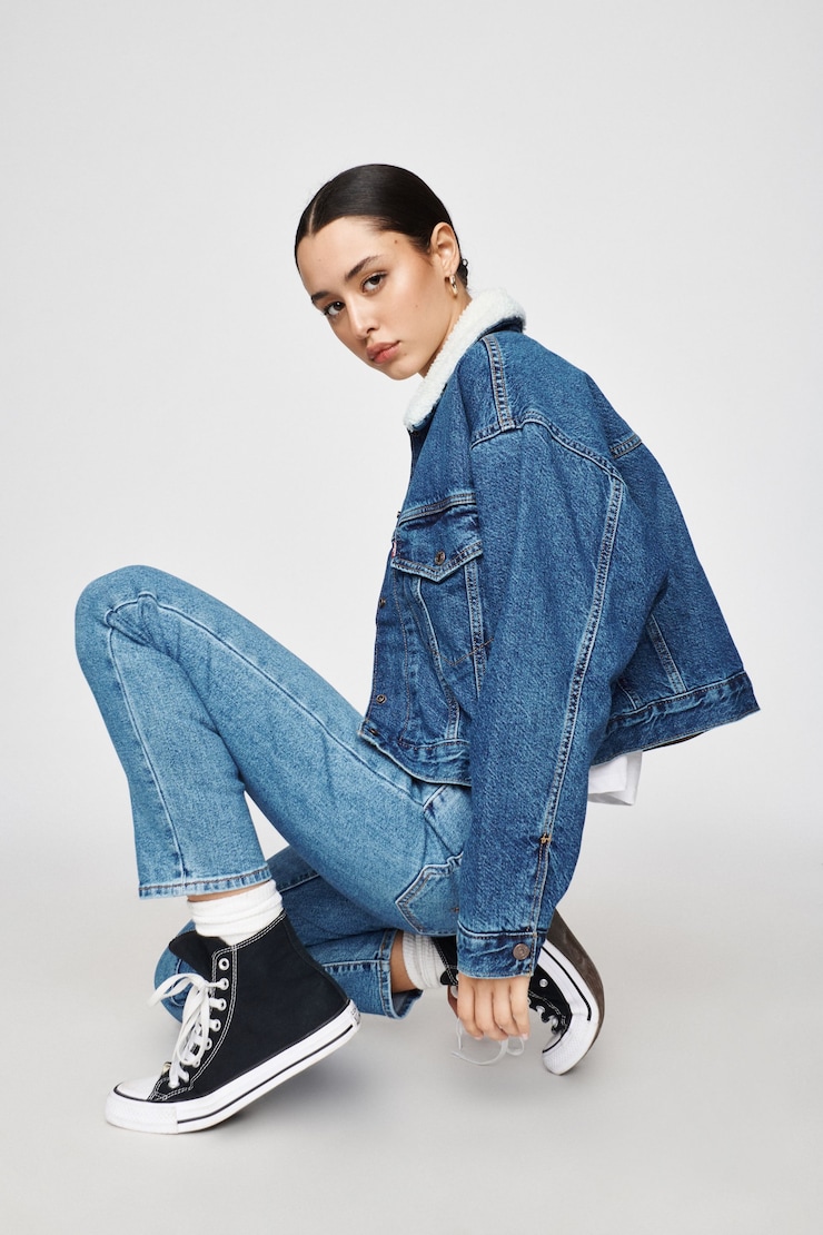 LEVI'S Cropped Loose Sherpa Jacket