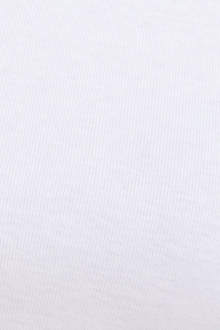 T-shirt à manches longues ajusté en coton Blanc éclatant large