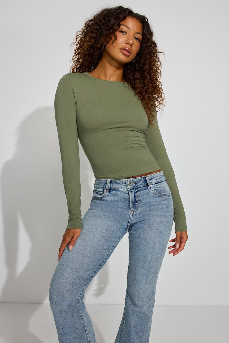 Estelle Long Sleeve T Shirt , Kalamata Green, large