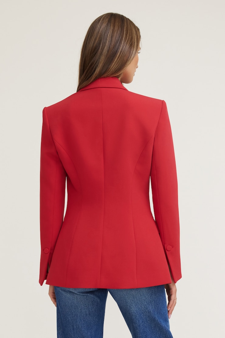 Anna Cinched Blazer Chili Pepper Red large