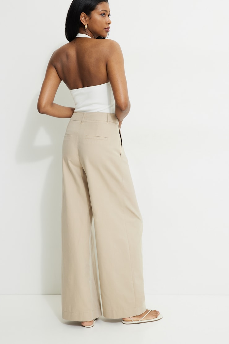 Pleated Wide Leg Pants Barley Corn Beige large