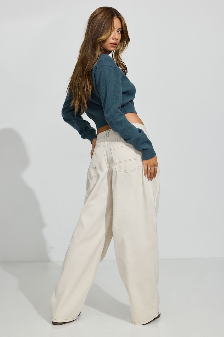 Kenzie Low Rise Baggy Pants, Perfect Pearl, large