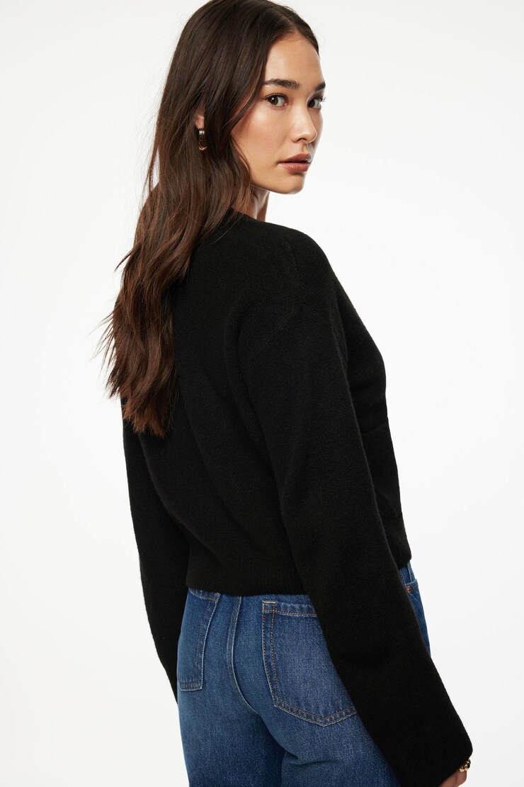Heavenlyarn™ Abbey Cropped Cardigan Jet Black large