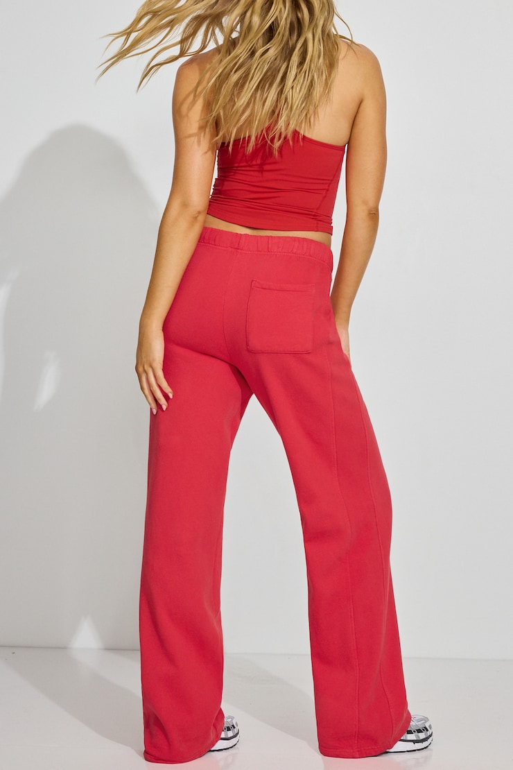 UltraFleece Straight Leg Sweatpants, Washed Tomato Puree Red, large
