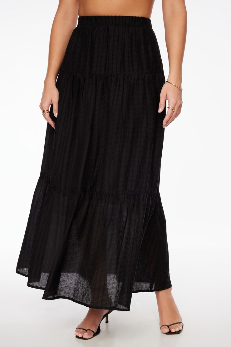 Daisy Tiered Maxi Skirt Jet Black large
