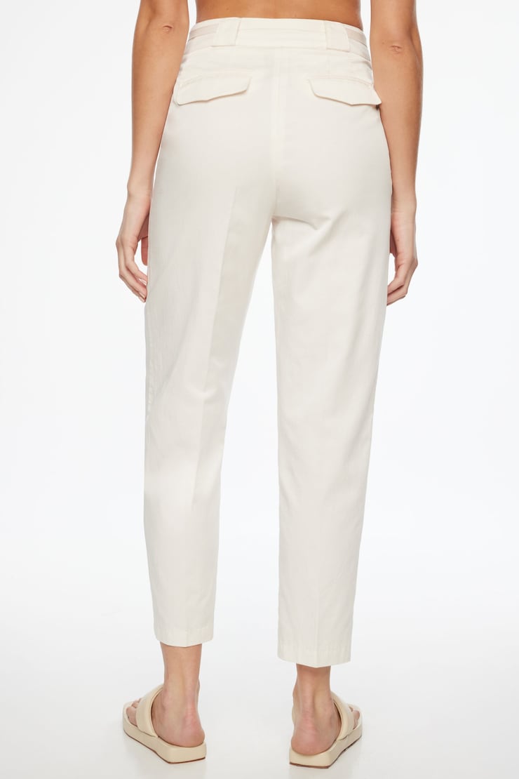 Belted Straight Leg Pants Sea Salt Beige large