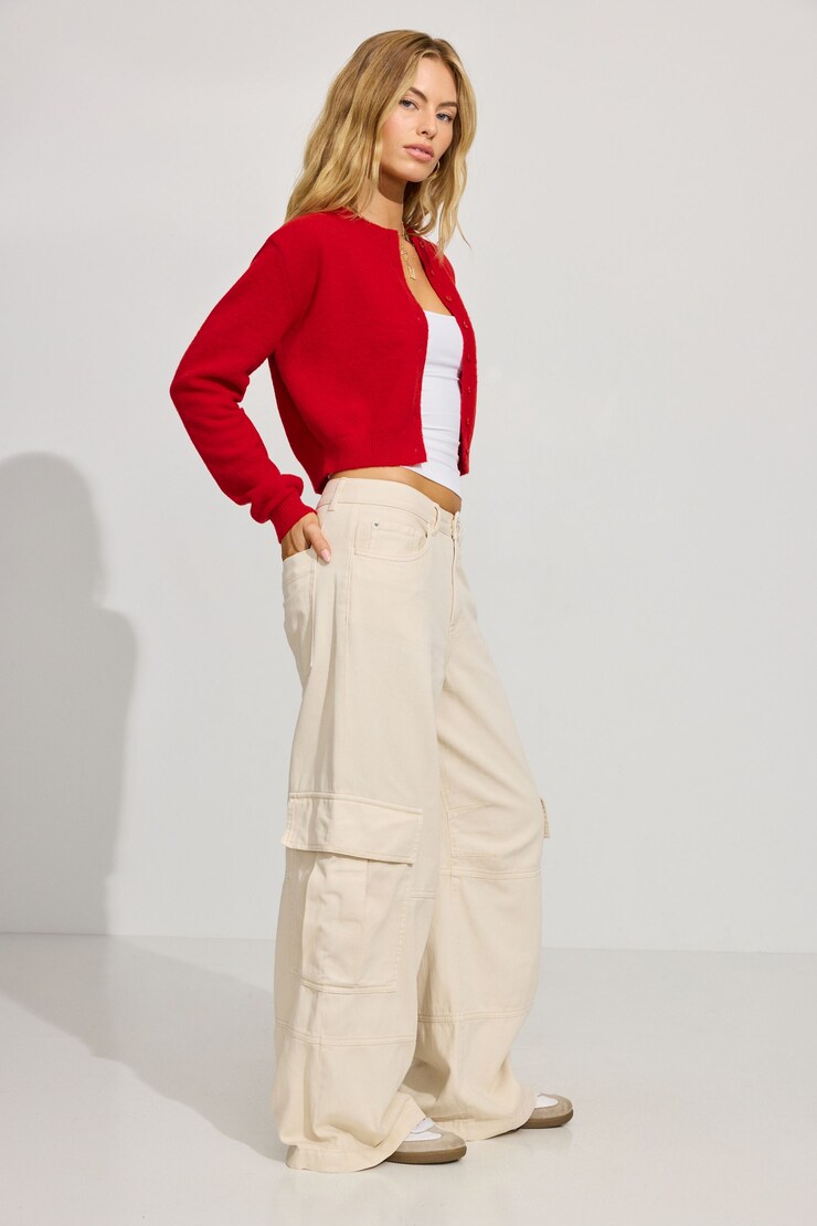 Extreme Baggy Cargo Pants, Marshmallow Off-White, large